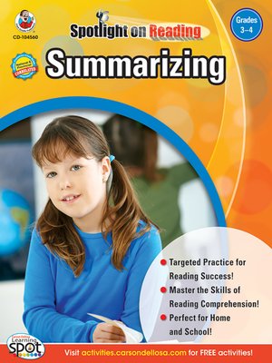 cover image of Summarizing, Grades 3 - 4